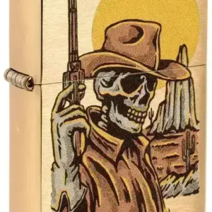 Zippo Lighter - Wild West Skeleton Design