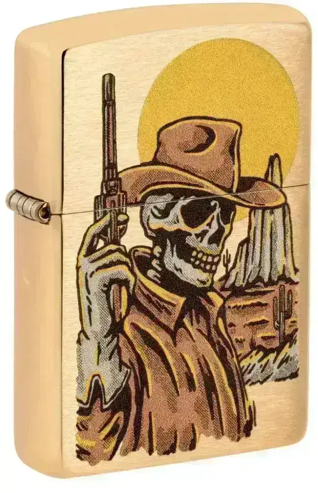 Zippo Lighter - Wild West Skeleton Design
