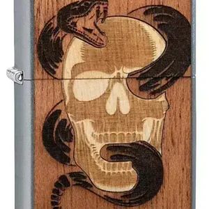 Zippo Lighter - WOODCHUCK USA Slange og Hodeskalle
