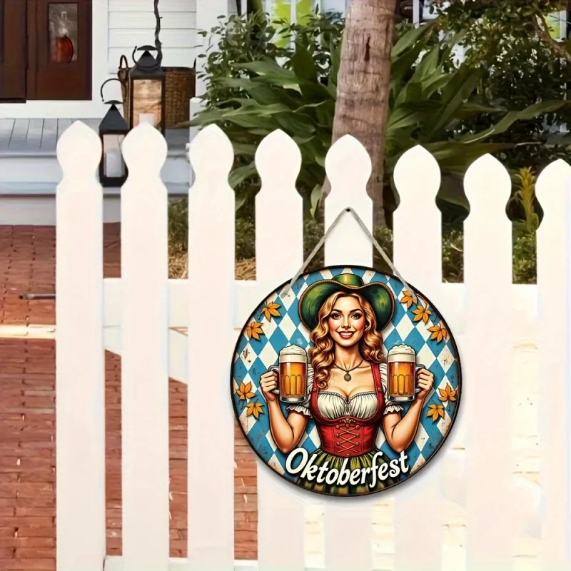 Rund veggdekorasjon «Oktoberfest-Madl» (20 cm) – BierMaid Art Oktoberfest 2025