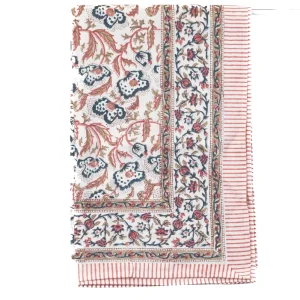 Hvit med blomster - 150x220 cm