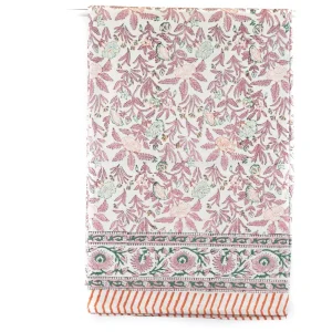 Hvit og rosa - 150x220 cm
