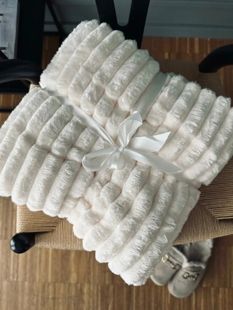 Plaid fleece white - SUPER SOFT