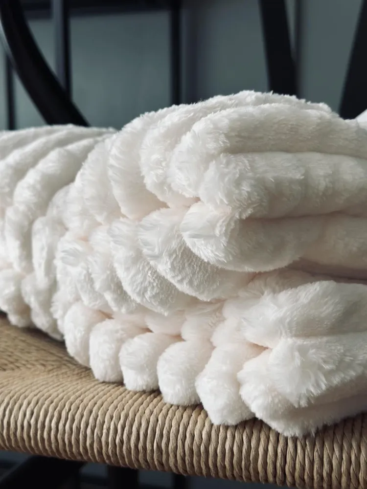 Plaid fleece white - SUPER SOFT