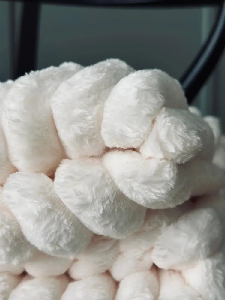 Plaid fleece white - SUPER SOFT