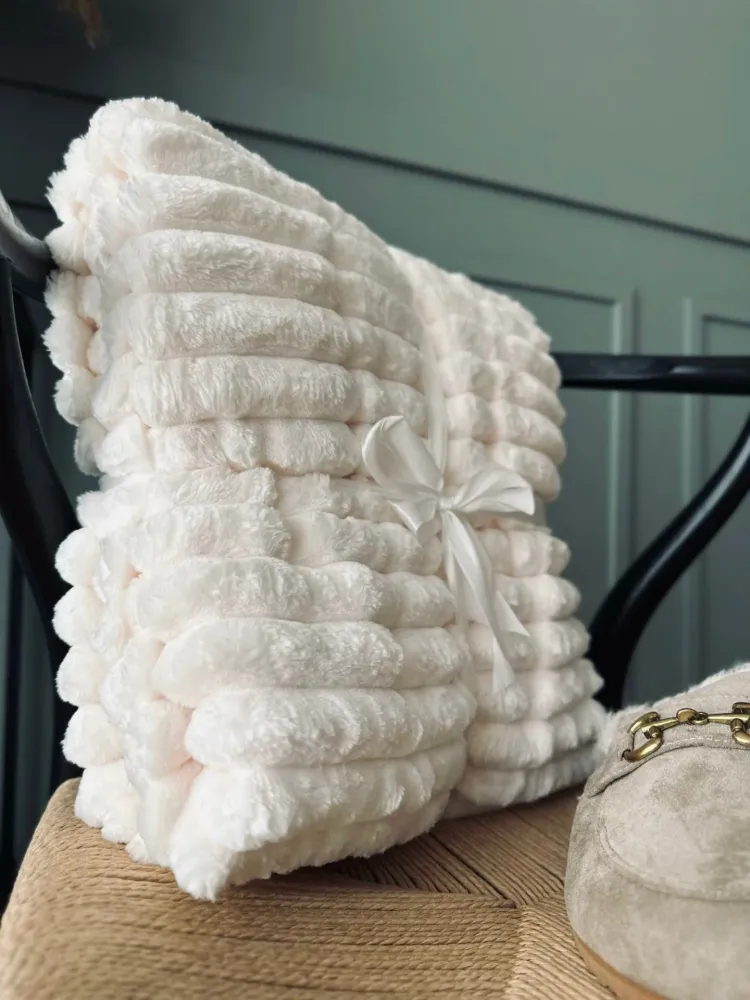 Plaid fleece white - SUPER SOFT