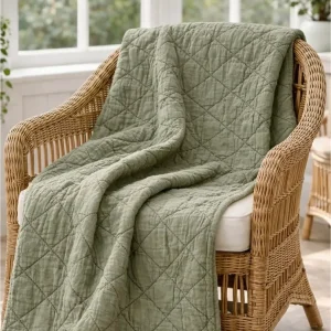 Plaid Quilt - Green Stonewashed