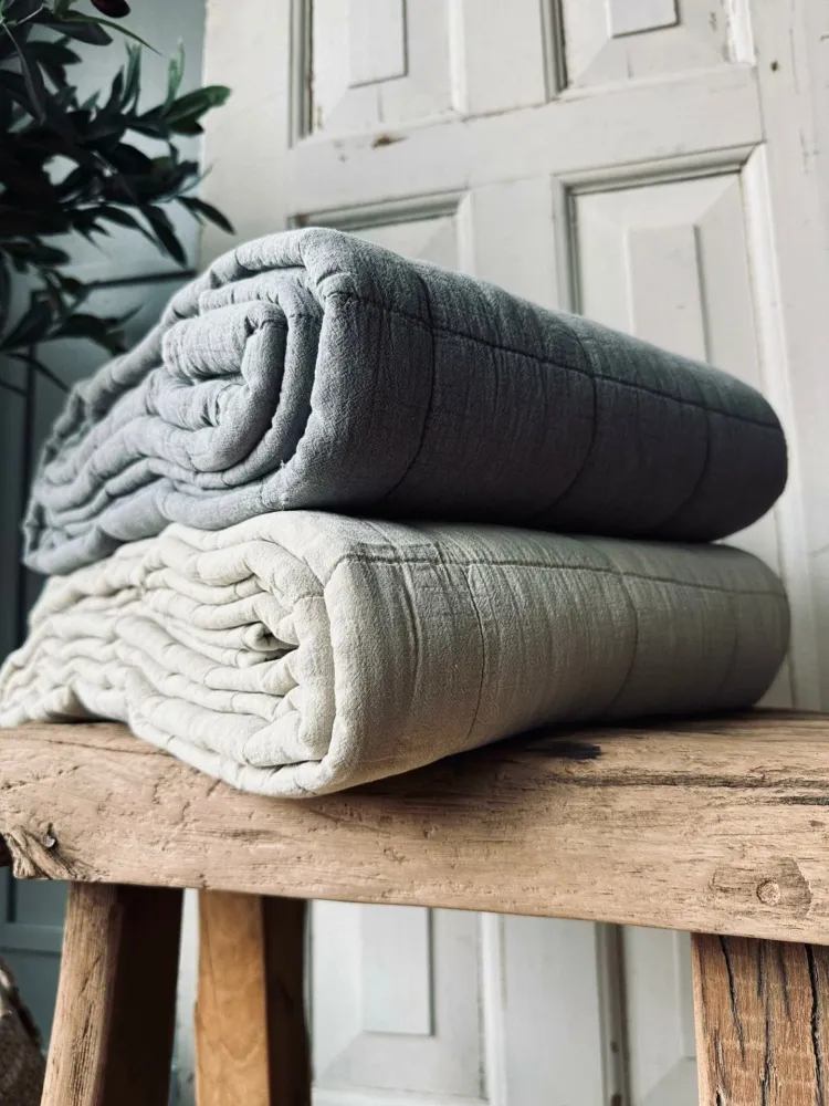 Plaid STONE-WASHED Quilt – Nature