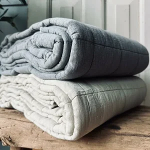 Plaid STONE-WASHED Quilt – Nordic grey