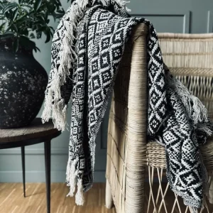 Pledd i 100 % resirkulert bomull – Sort