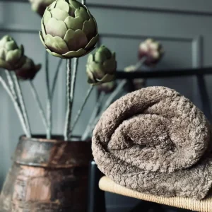 Pledd i luksusfleece - Taupe