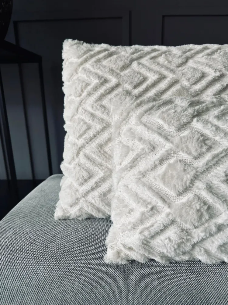 Pute ink fyld - 45x45cm Lys ZigZag