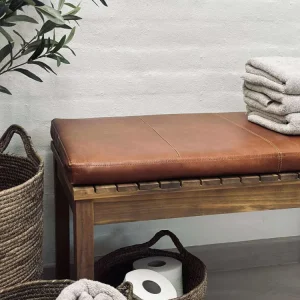 Pute i lær Tokyo - 88 cm Cognac