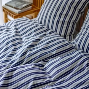 Sengetøy, Flow navy blue, 140x220 - 63x60