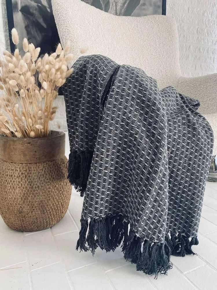 Teppe i bomull – Grå
