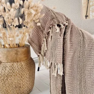 Teppe resirkulert bomull – Rose / Beige