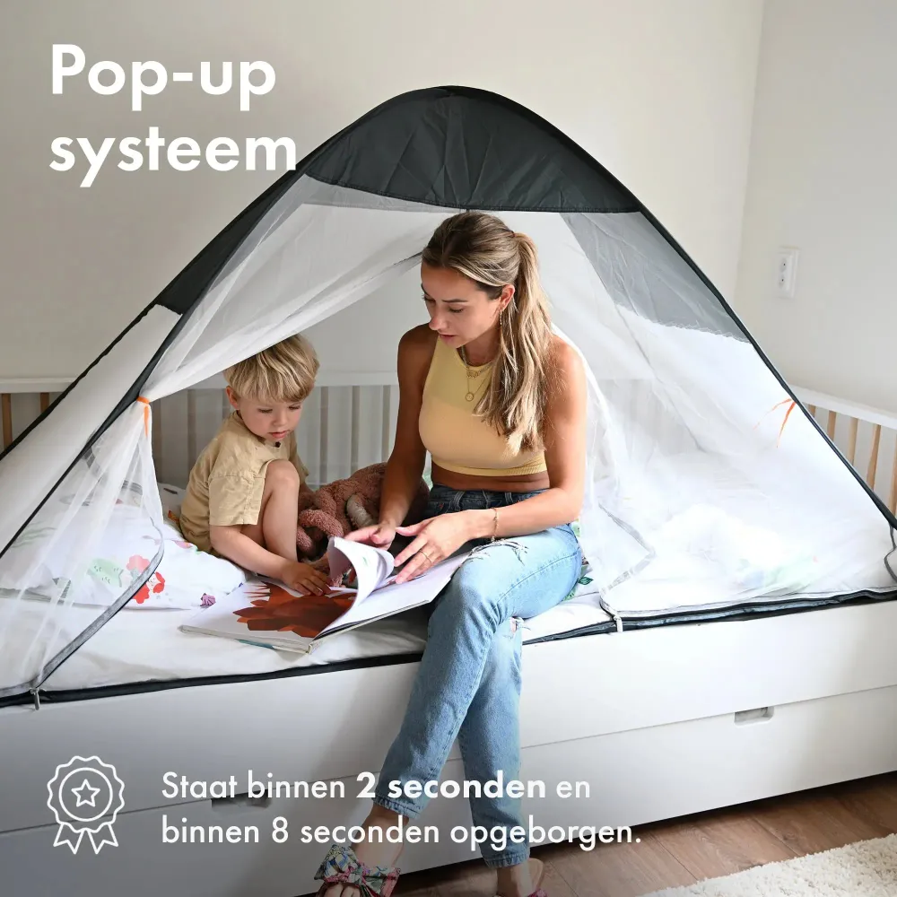Bedtent pop-up Grijs 200x90 DERYAN