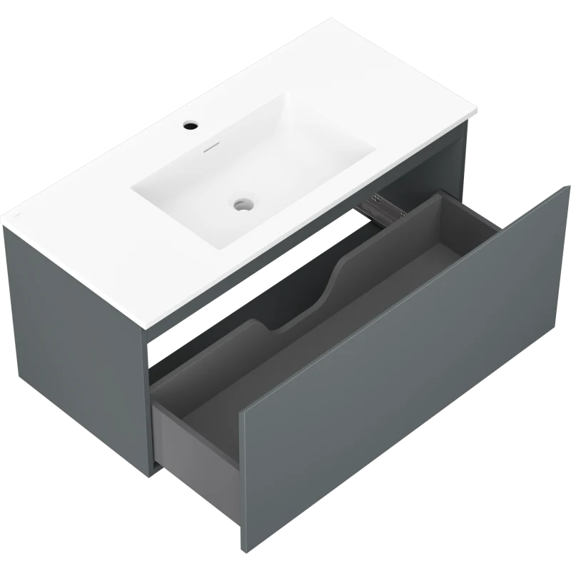 Servantskap med vask 100 cm graffit/hvit matt, Mexen Orio - 91A10-10047-1-BF66-W18M01