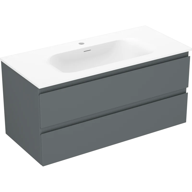 Servantskap med vask 100 cm, grafitt/hvit matt, Mexen Orio - 91A10-10047-2-BFF66-W23M01
