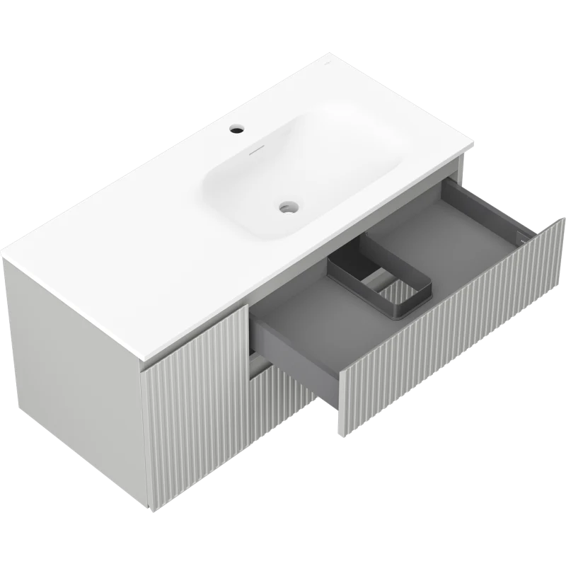 Servantskap med vask 100 cm grå/hvit matt, Mexen Rivel - 91A23-10047-3-BBFFF62-W23P01