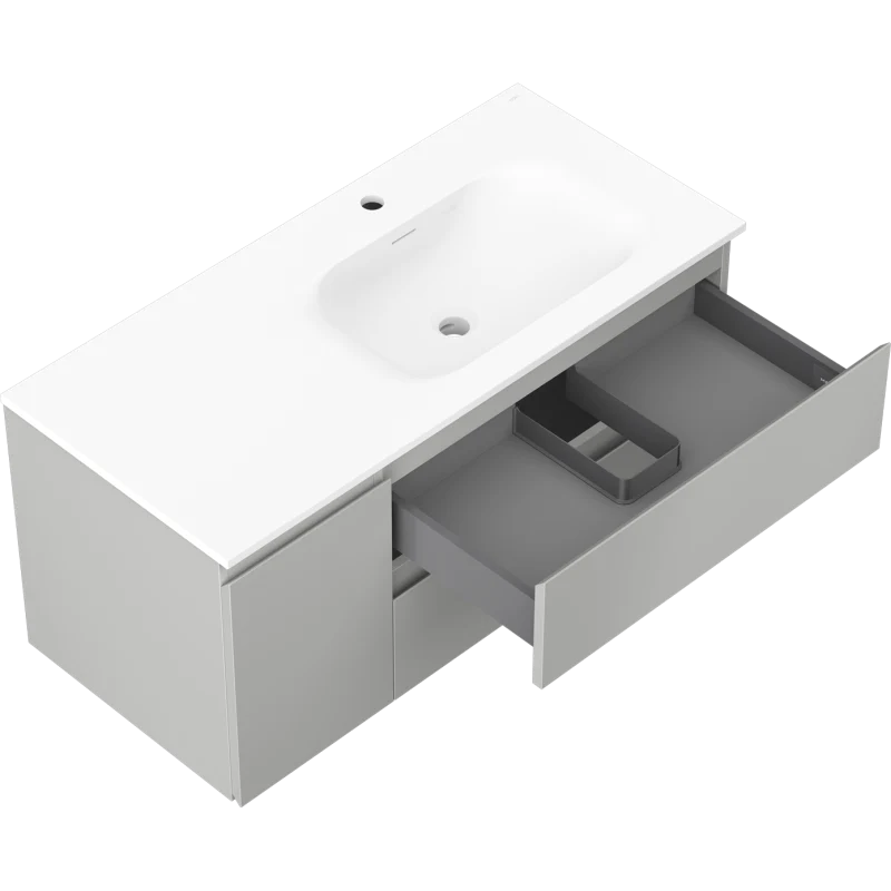 Servantskap med vask 100 cm grå/hvit matt, Mexen Orio høyre - 91A13-10047-3-BBFFF62-W23P01