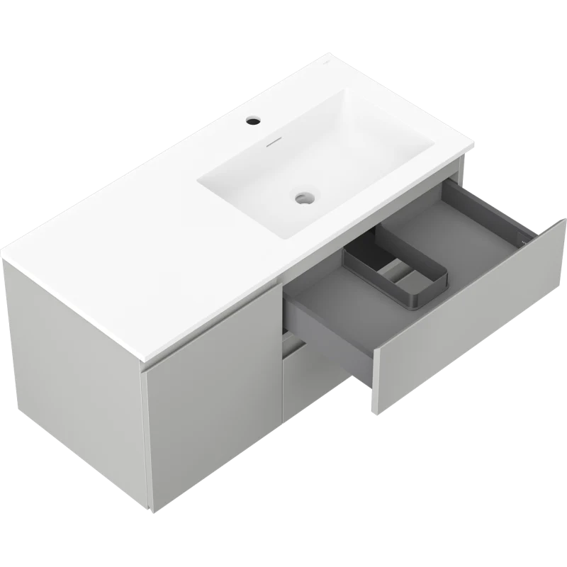 Servantskap med vask 100 cm grå/hvit matt, Mexen Orio - 91A13-10047-3-BBFFF62-W18P01