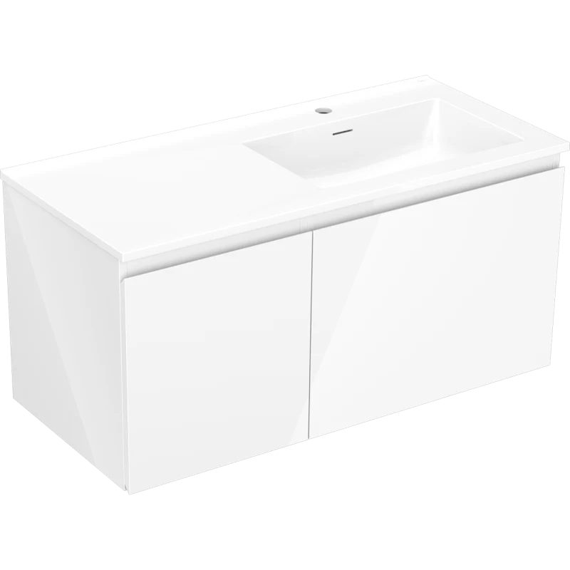 Servantskap med vask 100 cm hvit høyglans Mexen Orio Otis høyre - 91A13-10047-3-BBFF00-W18P00