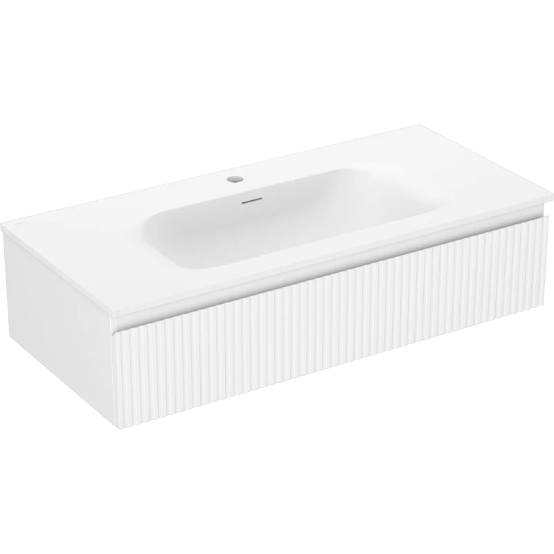 Servantskap med vask 100 cm hvit matt, 1 skuff Mexen Rivel - 91A20-10023-1-BF01-W23M01