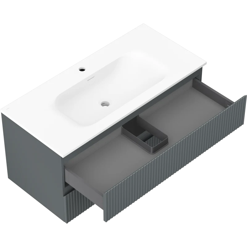 Servantskap med vask 100 cm Mexen Rivel grafitt/hvit matt - 91A20-10047-2-BFF66-W23M01