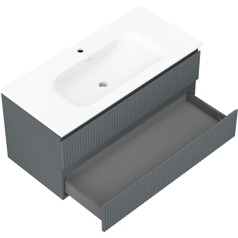 Servantskap med vask 100 cm Mexen Rivel grafitt/hvit matt - 91A20-10047-2-BFF66-W23M01