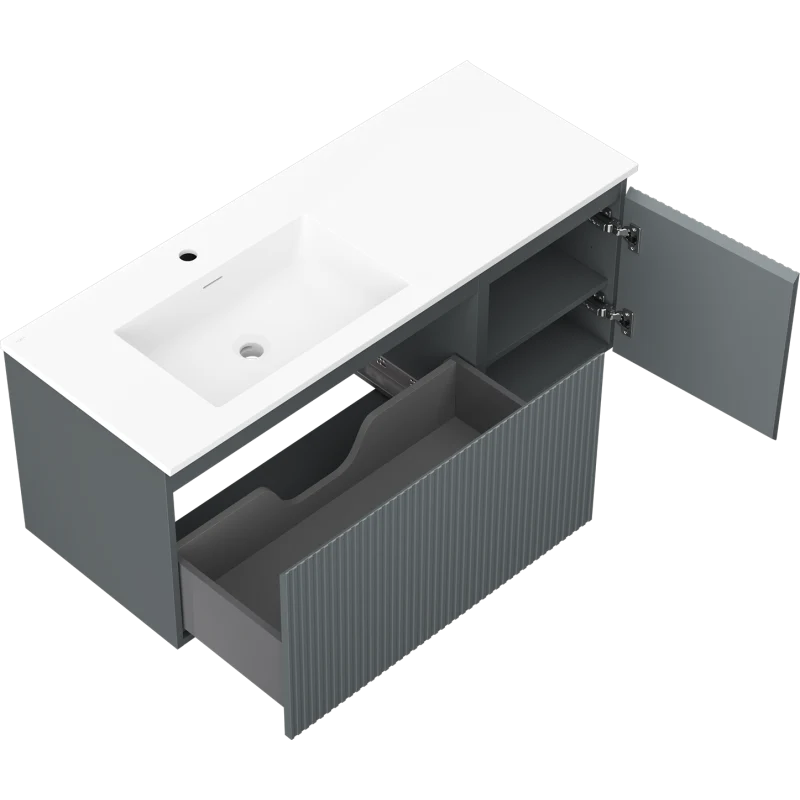 Servantskap med vask 120 cm graffit/hvit matt, Mexen Rivel - 91A23-12047-3-BBFF66-W18L01