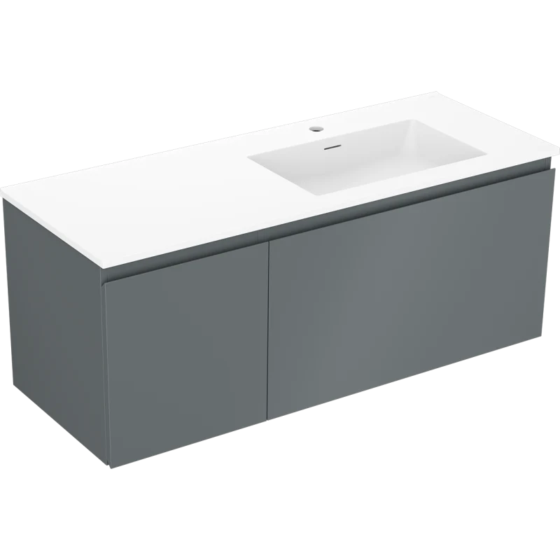 Servantskap med vask 120 cm graffit/hvit matt, Mexen Orio - 91A13-12047-3-BBFF66-W18P01