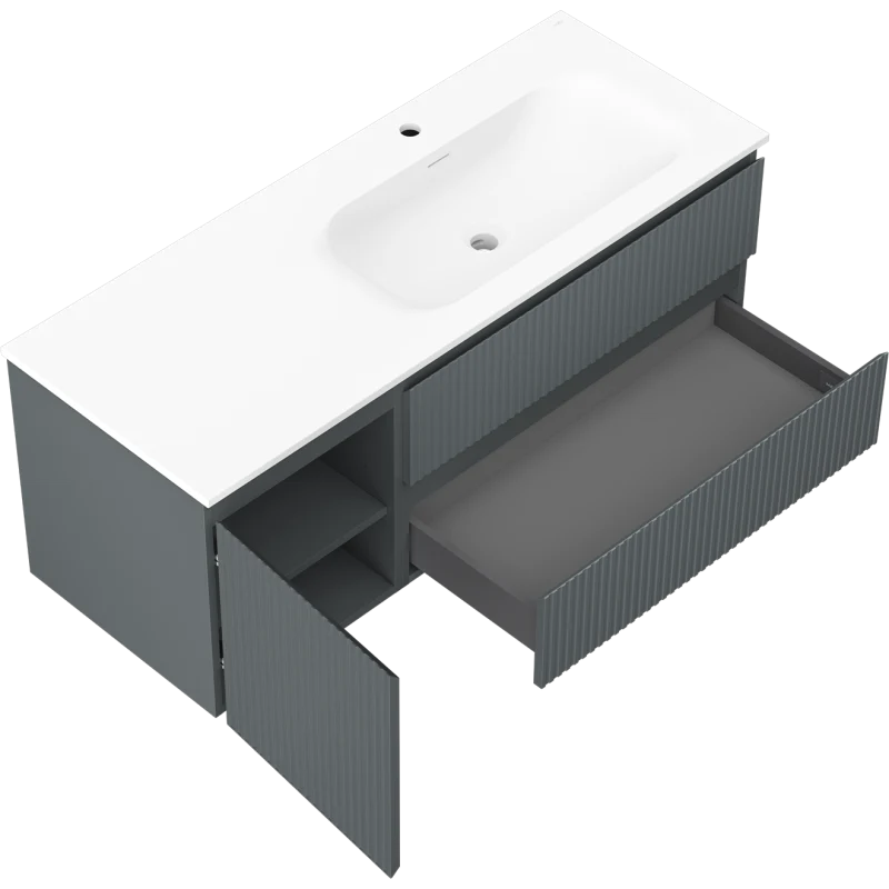 Servantskap med vask 120 cm grafitt/hvit Mexen Rivel - 91A23-12047-3-BBFFF66-W23P01