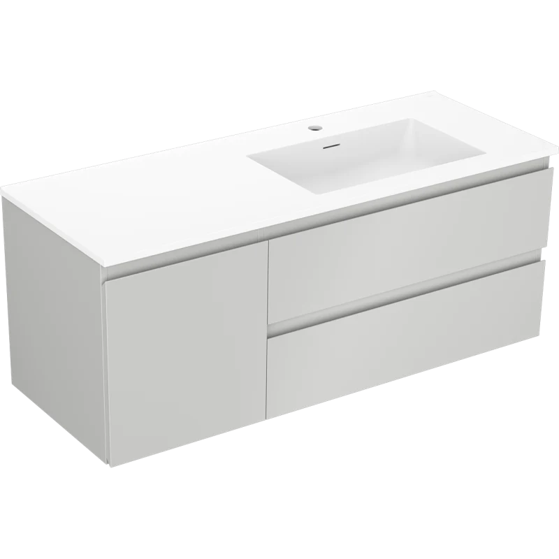 Servantskap med vask 120 cm grå/hvit matt, Mexen Orio - 91A13-12047-3-BBFFF62-W18P01
