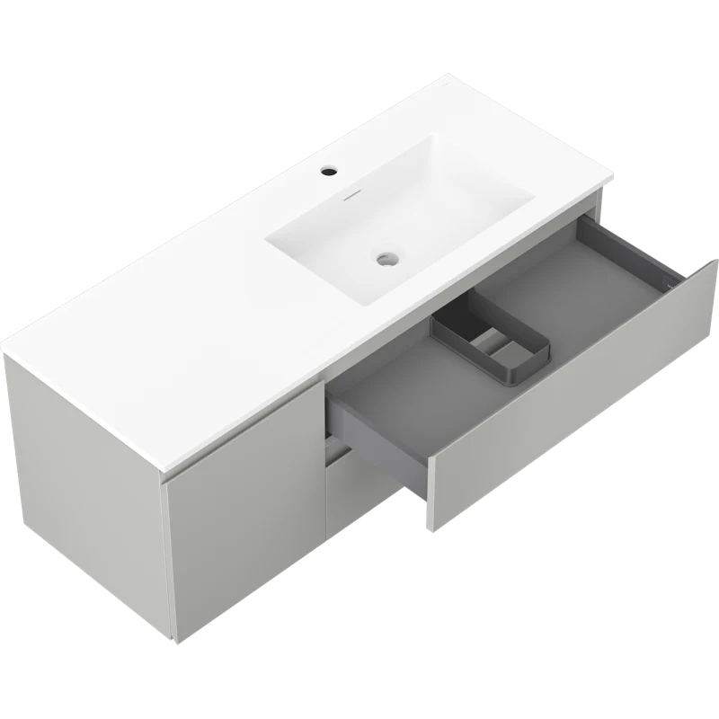 Servantskap med vask 120 cm grå/hvit matt, Mexen Orio - 91A13-12047-3-BBFFF62-W18P01