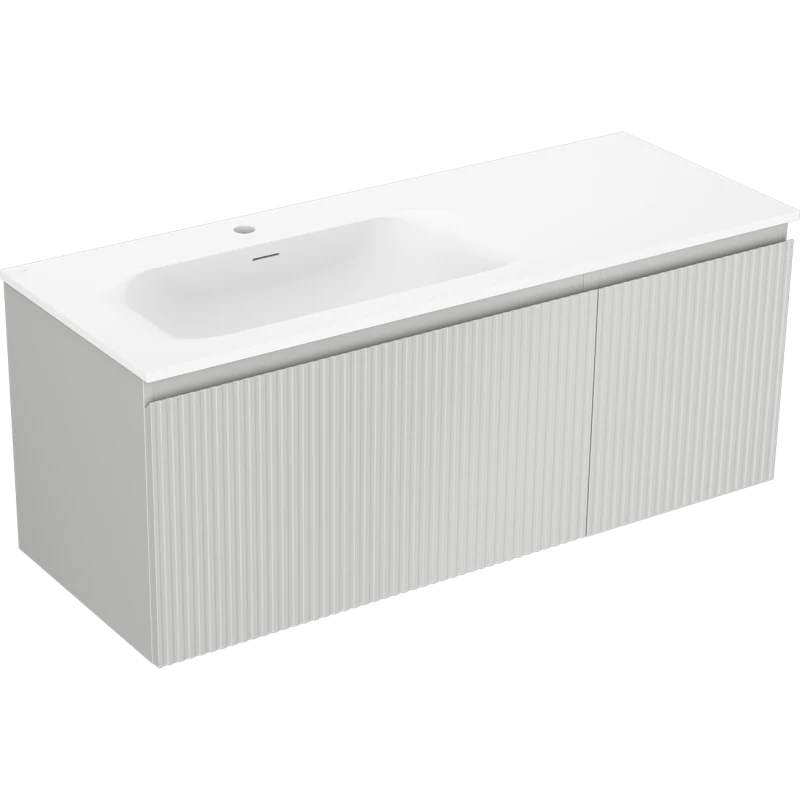 Servantskap med vask 120 cm grå/hvit matt, Mexen Rivel Vela - 91A23-12047-3-BBFF62-W23L01