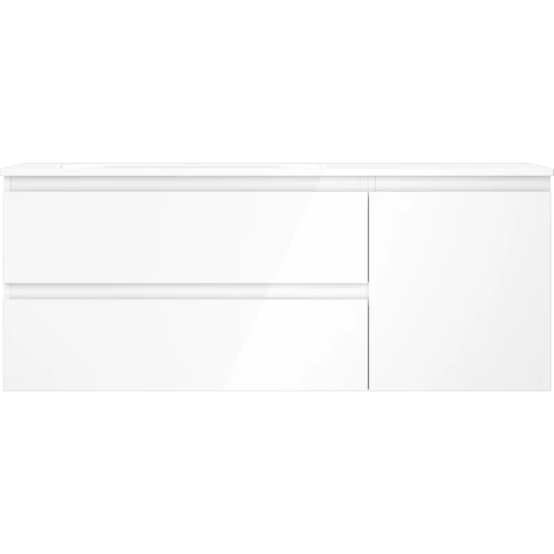 Servantskap med vask 120 cm hvit høyglans Mexen Orio Vela venstre - 91A13-12047-3-BBFFF00-W23L00