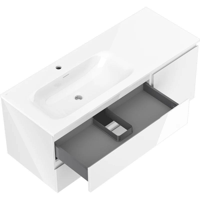Servantskap med vask 120 cm hvit høyglans Mexen Orio Vela venstre - 91A13-12047-3-BBFFF00-W23L00