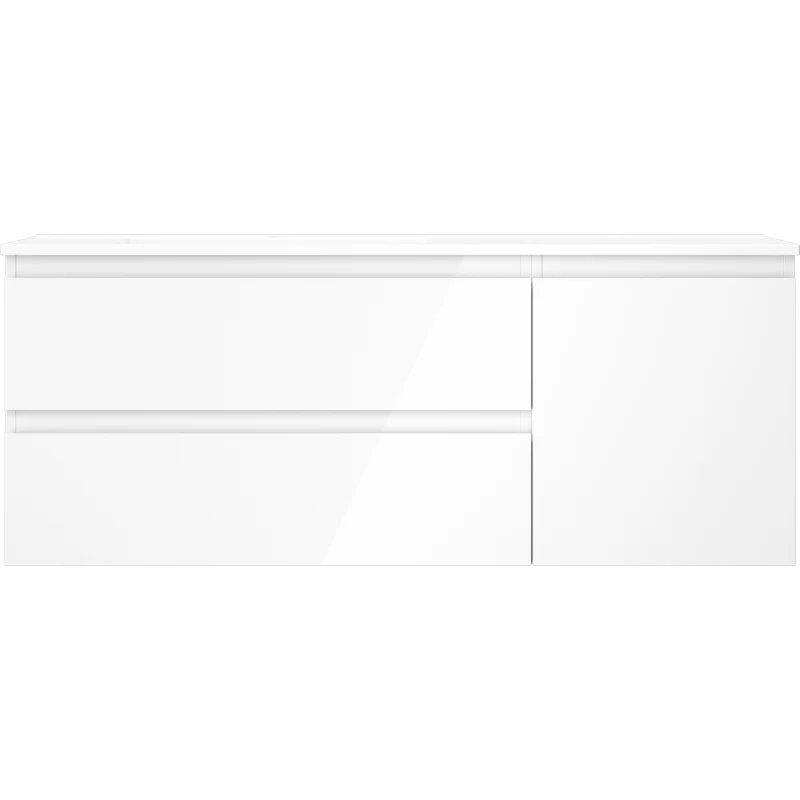 Servantskap med vask 120 cm hvit høyglans Mexen Orio/Otis venstre - 91A13-12047-3-BBFFF00-W18L00
