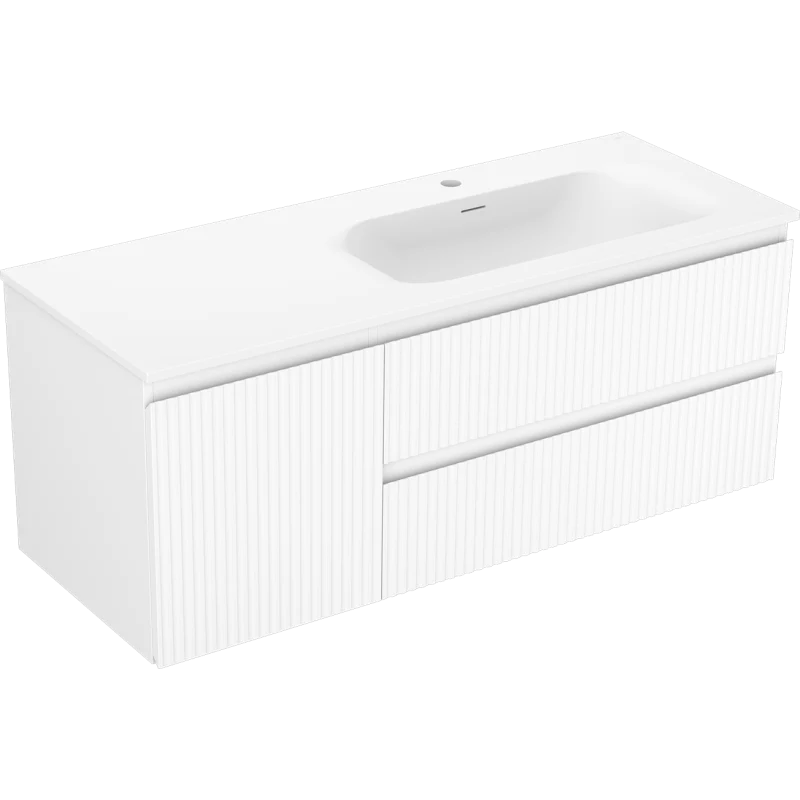 Servantskap med vask 120 cm hvit matt, Mexen Rivel - 91A23-12047-3-BBFFF01-W23P01