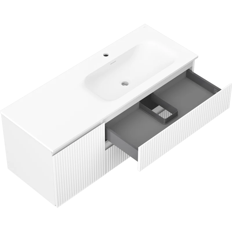 Servantskap med vask 120 cm hvit matt, Mexen Rivel - 91A23-12047-3-BBFFF01-W23P01