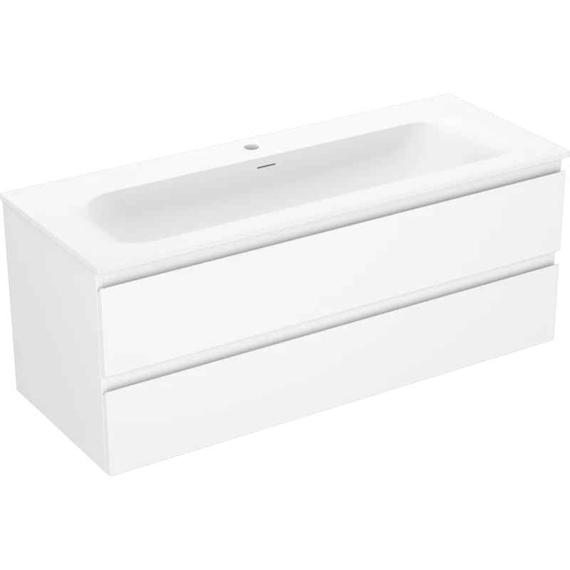 Servantskap med vask 120 cm hvit matt, 2 skuffer Mexen Orio - 91A10-12047-2-BFF01-W23M01