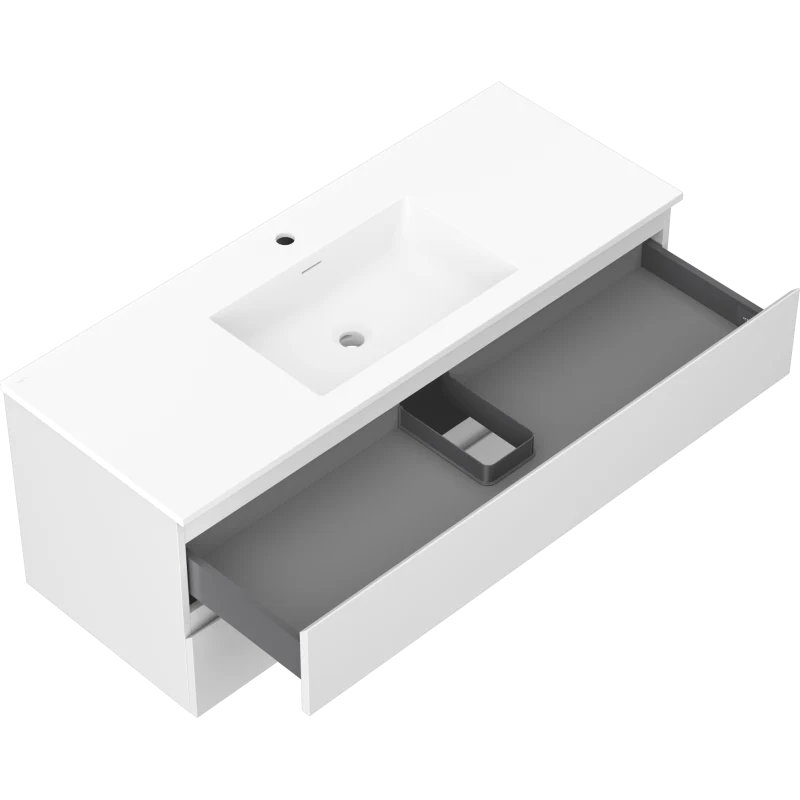 Servantskap med vask 120 cm hvit matt, 2 skuffer Mexen Orio - 91A10-12047-2-BFF01-W18M01