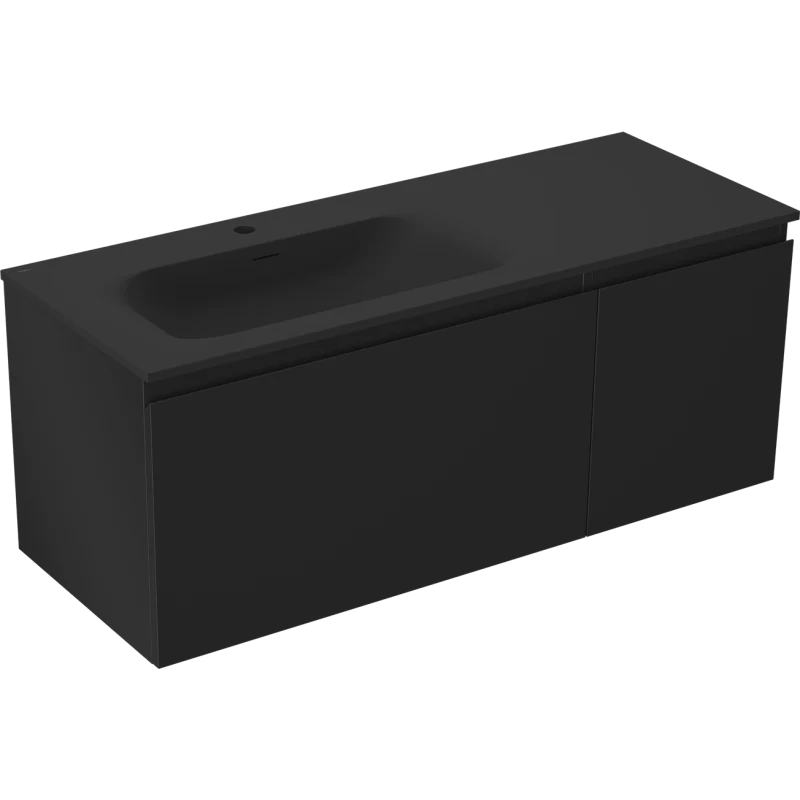 Servantskap med vask 120 cm svart matt, Mexen Orio Vela venstre - 91A13-12047-3-BBFF71-W23L71