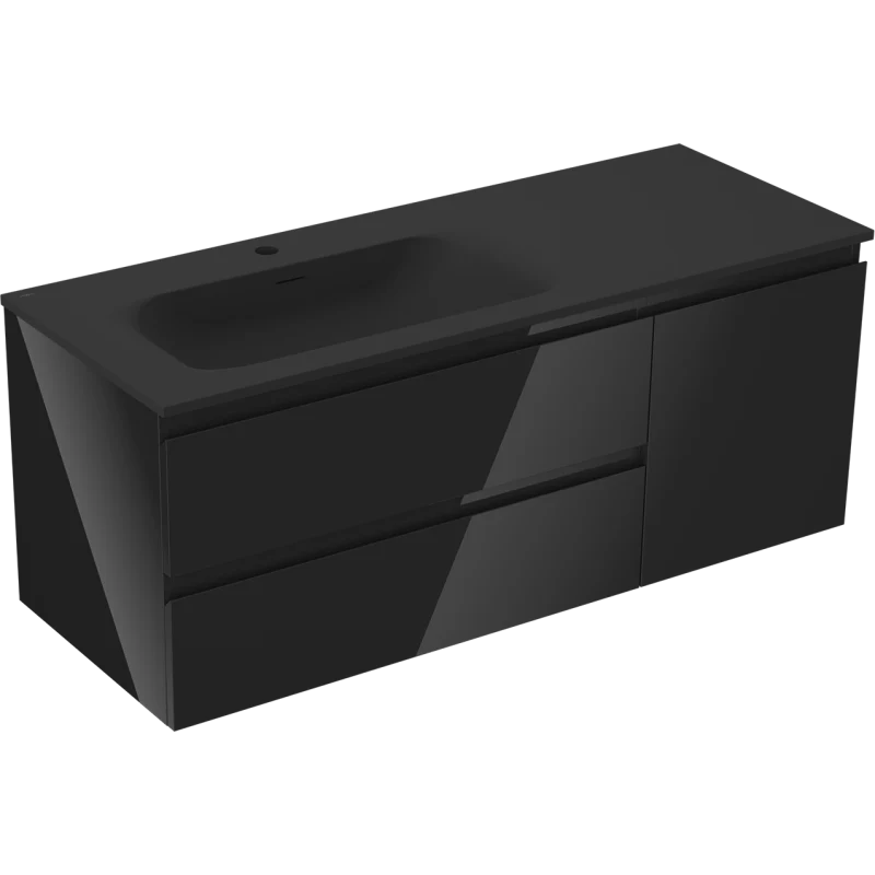 Servantskap med vask 120 cm svart Mexen Orio Vela venstre - 91A13-12047-3-BBFFF70-W23L71