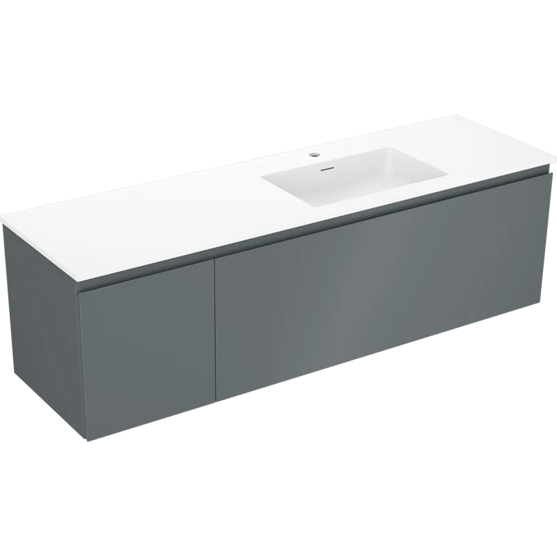 Servantskap med vask 160 cm grafitt/hvit matt, Mexen Orio - 91A13-16047-3-BBFF66-W18P01