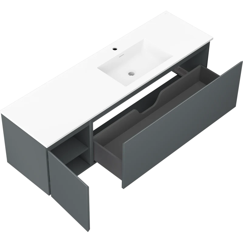 Servantskap med vask 160 cm grafitt/hvit matt, Mexen Orio - 91A13-16047-3-BBFF66-W18P01