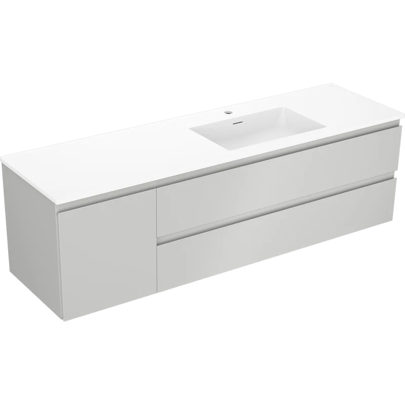 Servantskap med vask 160 cm grå/hvit matt, Mexen Orio - 91A13-16047-3-BBFFF62-W18P01