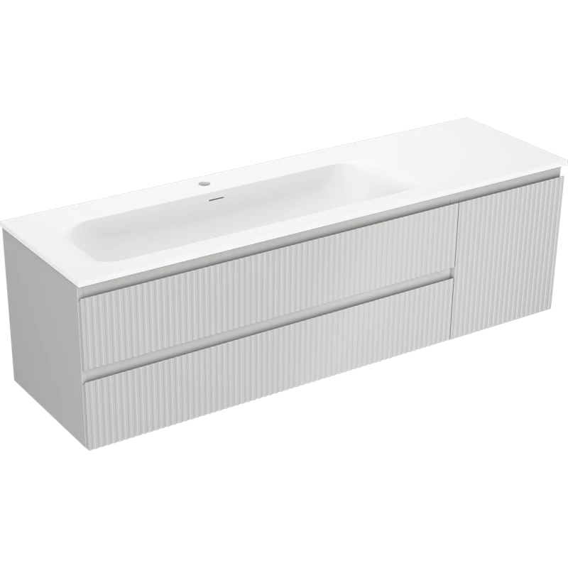 Servantskap med vask 160 cm grå/hvit Mexen Rivel Vela venstre - 91A23-16047-3-BBFFF62-W23L01