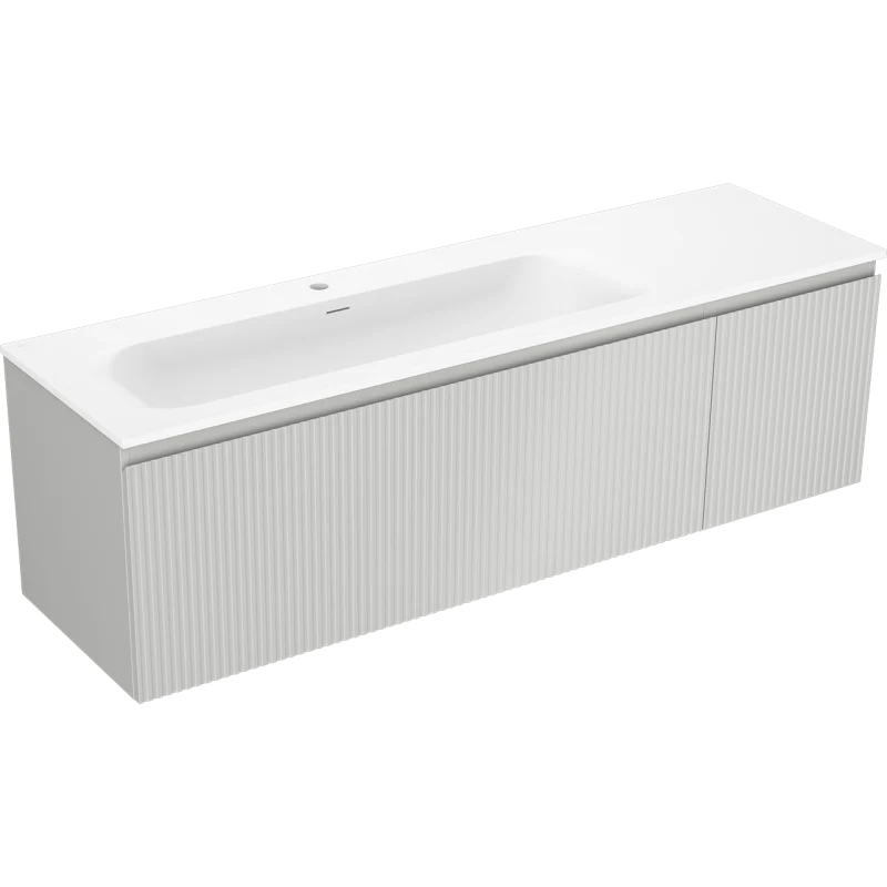 Servantskap med vask 160 cm grå matt, Mexen Rivel Vela venstre - 91A23-16047-3-BBFF62-W23L01